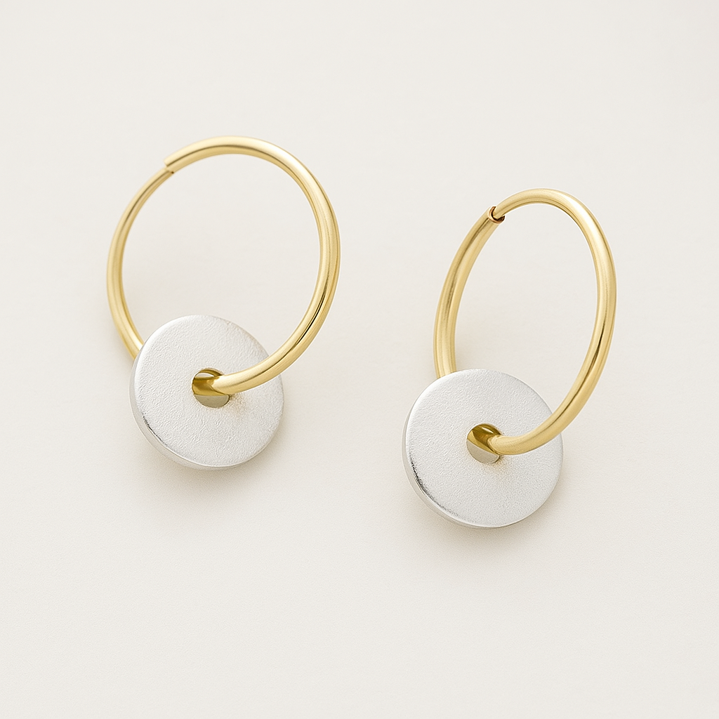 Seyna – Boucles d'oreilles élégantes en cercles dorés et argentés