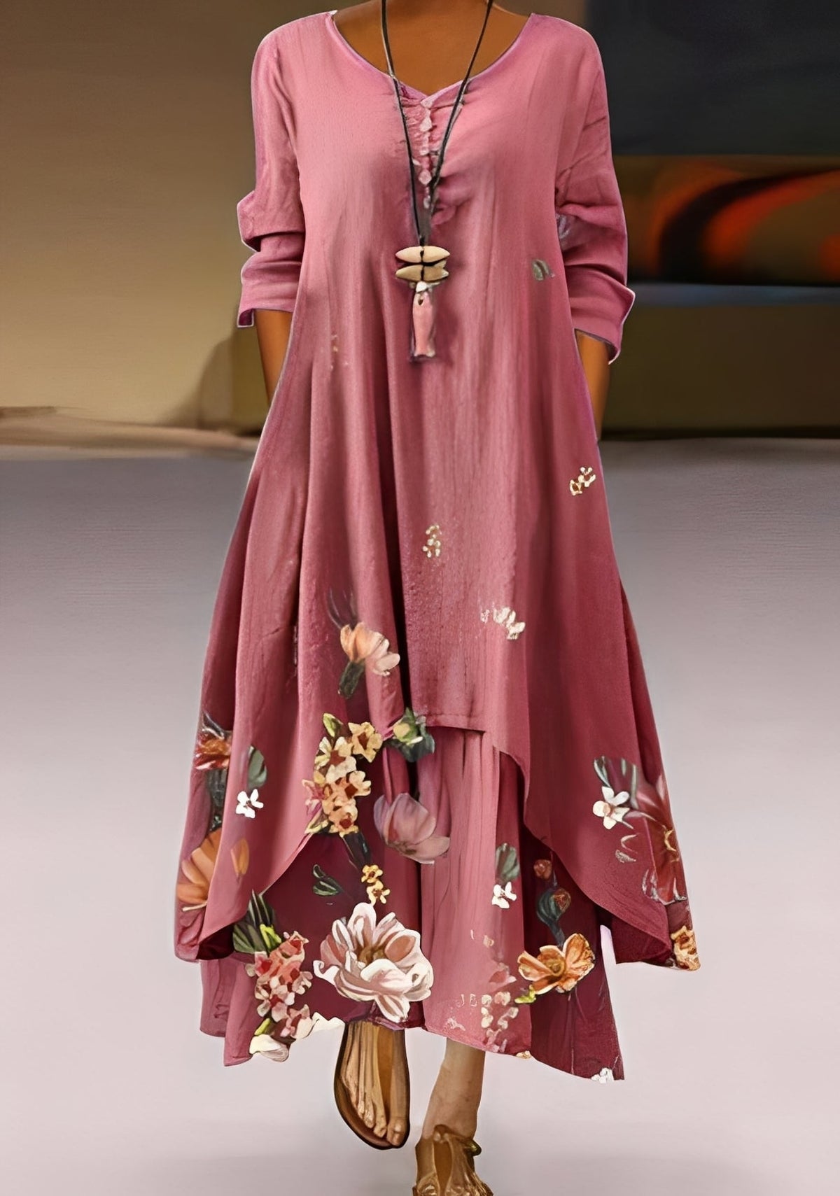 Belle - Robe fluide et élégante avec motif pour femmes