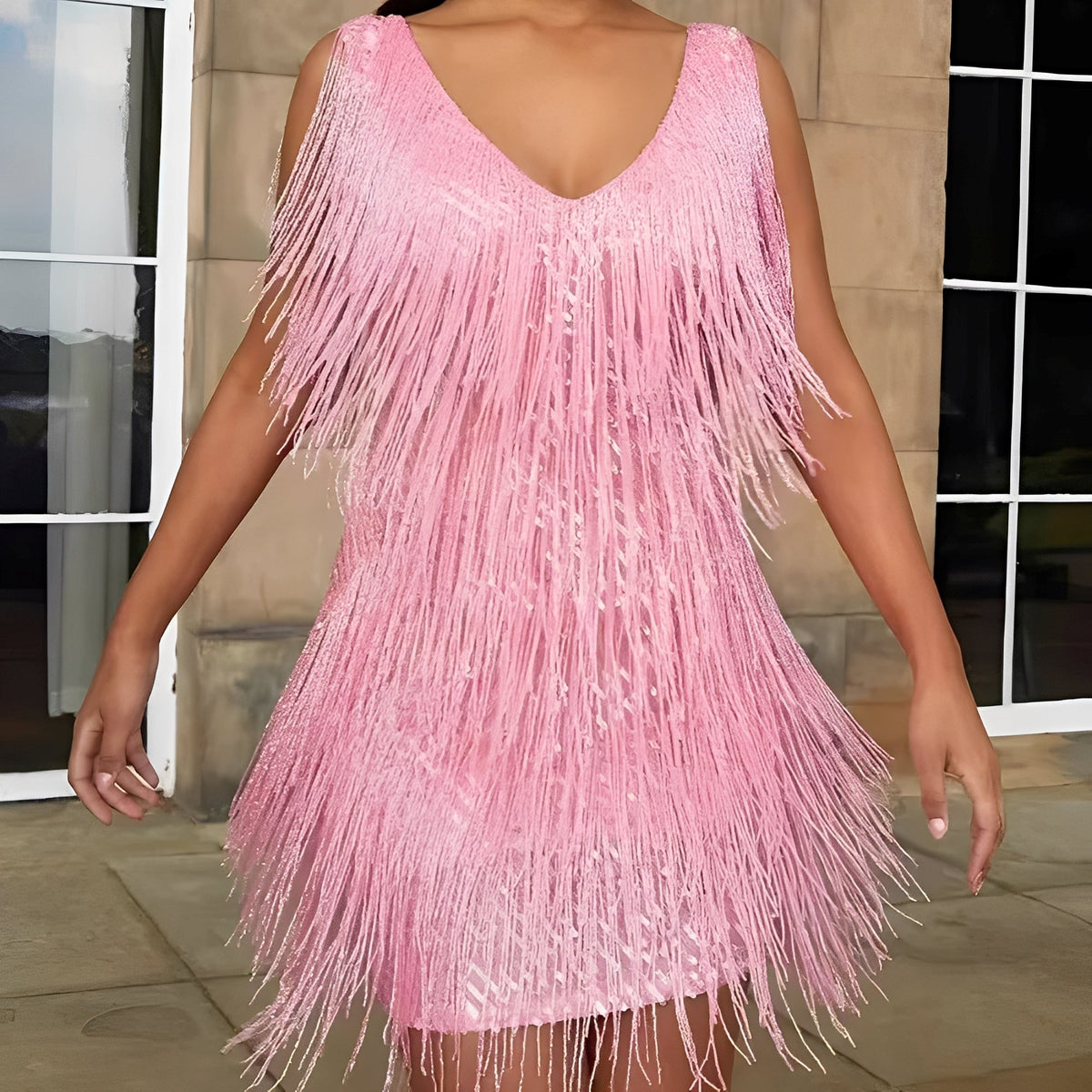 Mégane - Robe à franges pour cocktail pour femmes