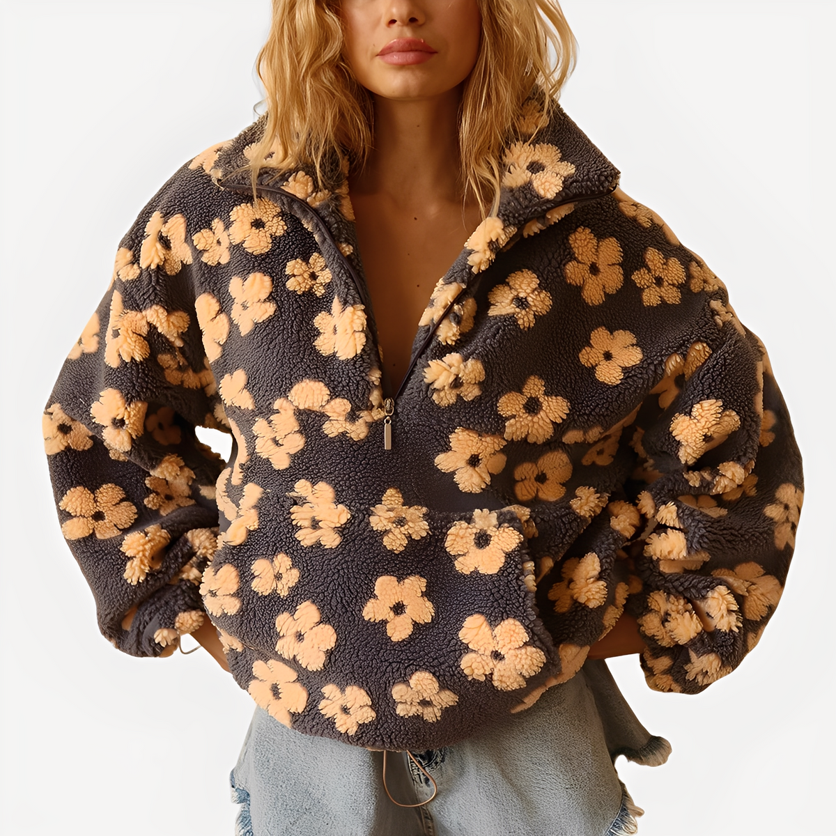 Elizabeth - Pull chic avec motif floral
