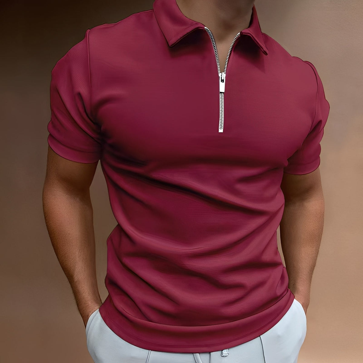 Carlos - Polo élégant avec zip pour hommes