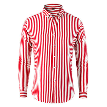 Dexter - Chemise à rayures décontractée à manches longues pour hommes