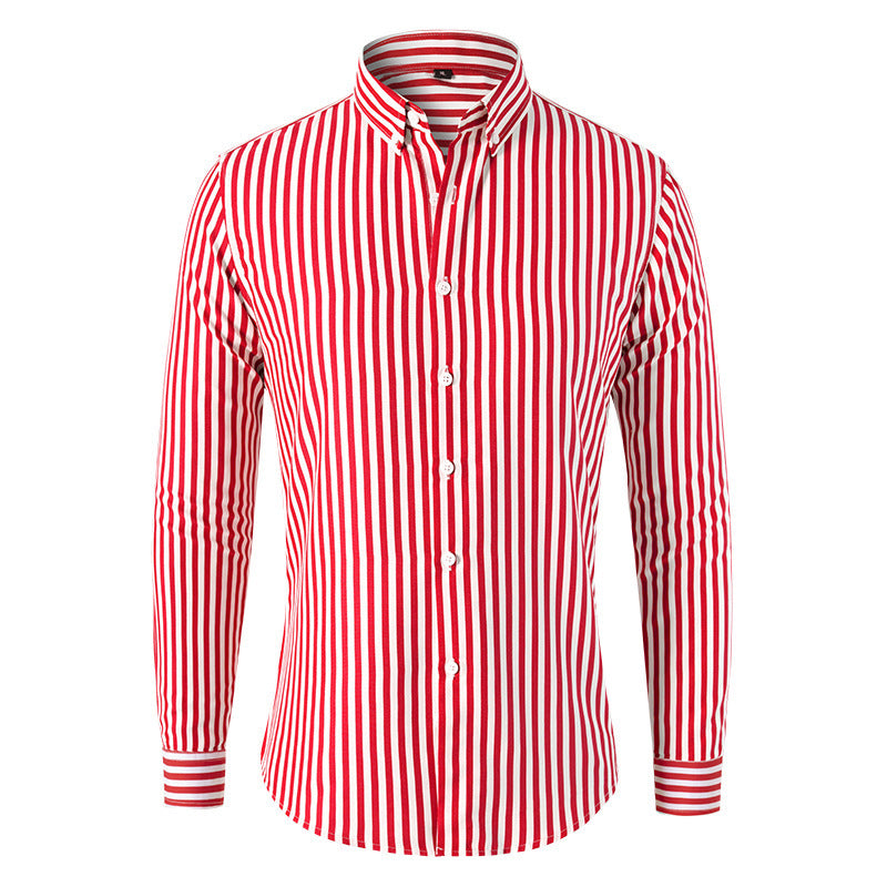 Dexter - Chemise à rayures décontractée à manches longues pour hommes