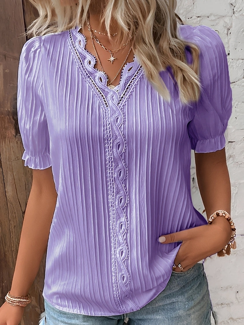 Kristina - Blouse chic avec col en V pour femmes