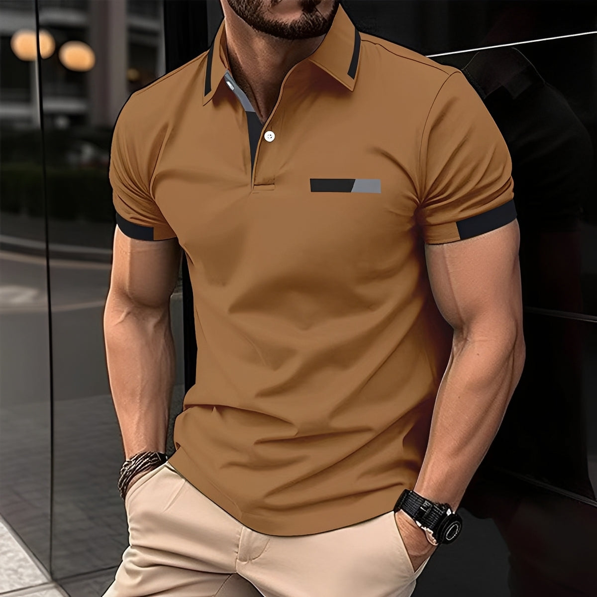 Julian - Polo élégant et sportif avec col rabattable pour hommes