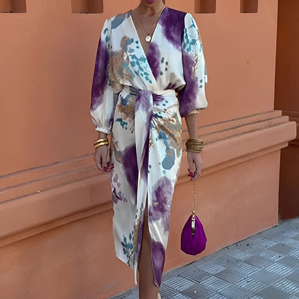 Sienna - Robe midi élégante avec fente pour femmes