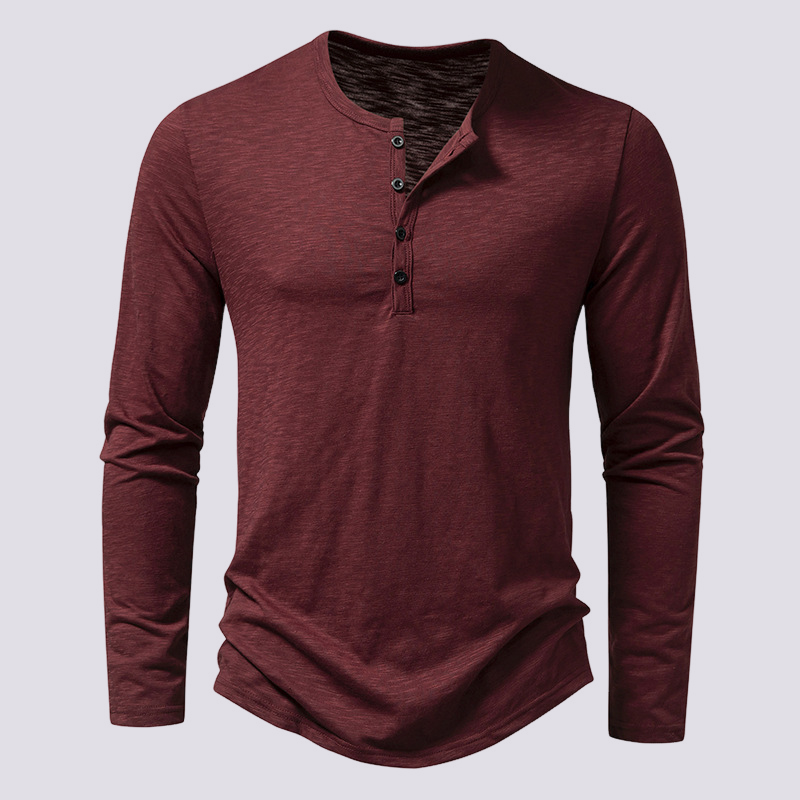 Tony - Chemise décontractée à manches longues avec patte de boutonnage pour hommes