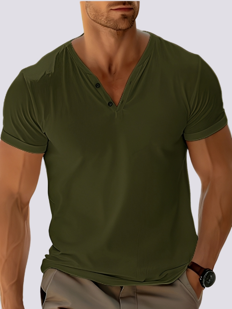 Oliver - Haut vintage à col en V pour hommes