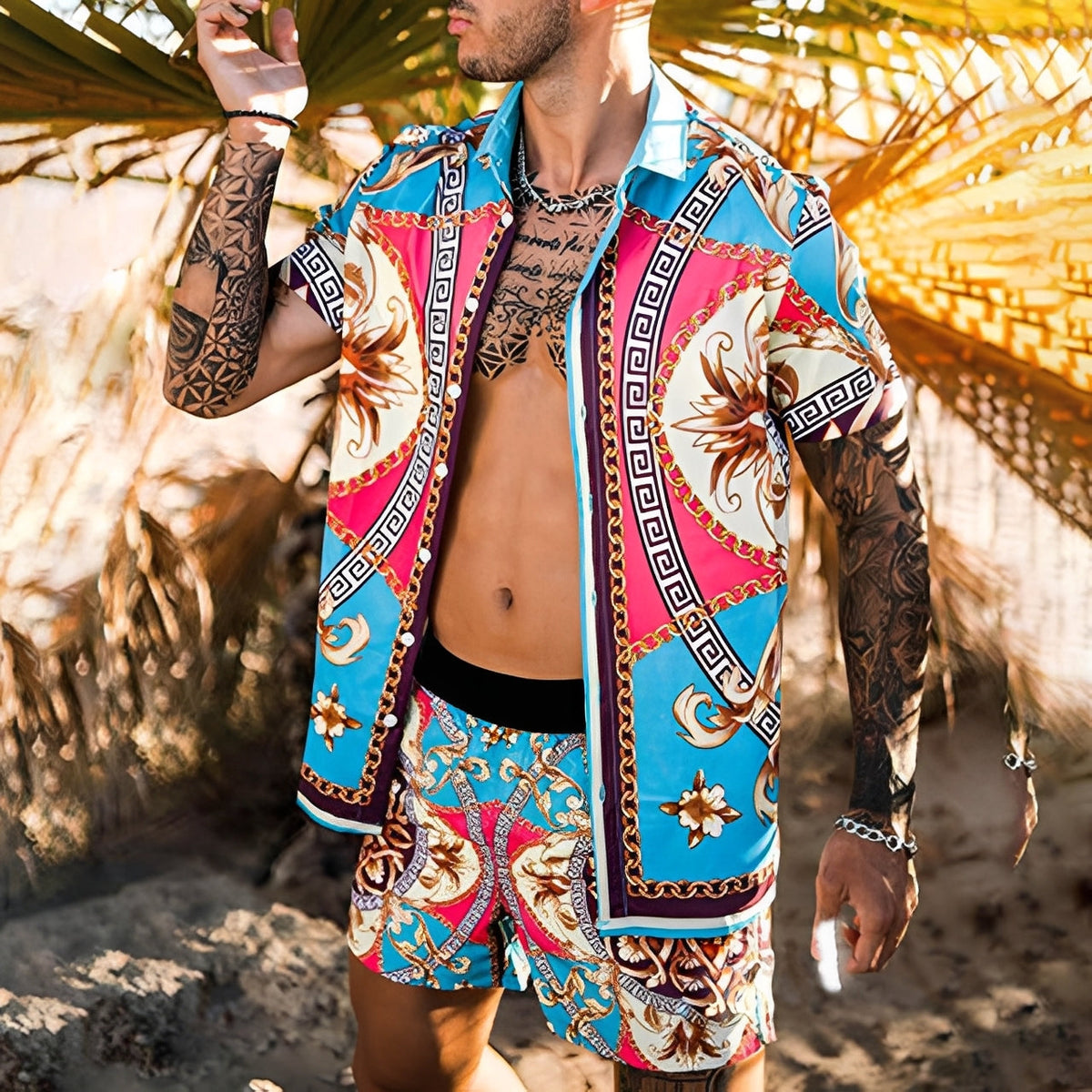 Lucas - Ensemble de chemises hawaïennes chics pour hommes