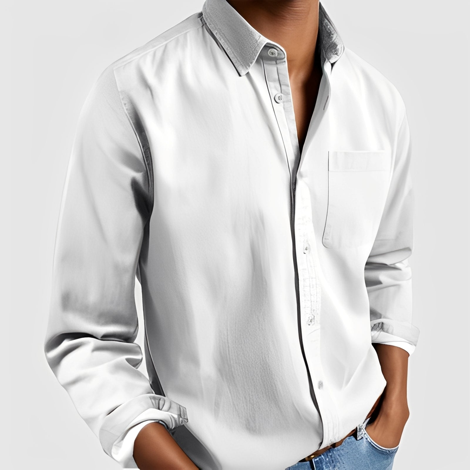 Kaspar - Chemise à manches longues décontractée pour homme