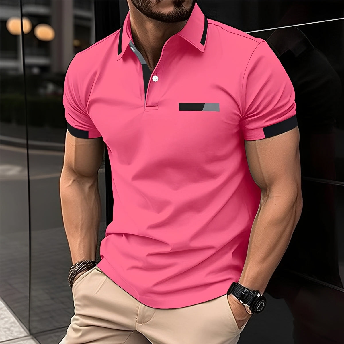 Julian - Polo élégant et sportif avec col rabattable pour hommes