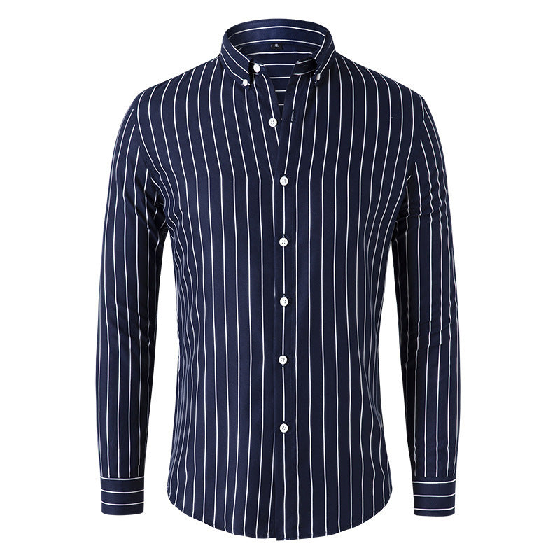 Dexter - Chemise à rayures décontractée à manches longues pour hommes