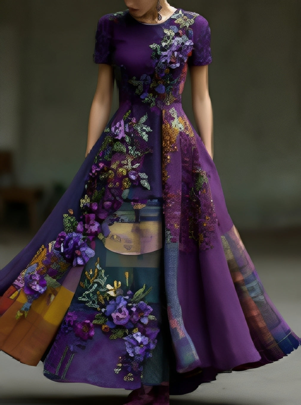 Erica - Robe longue élégante avec un motif floral pour femmes