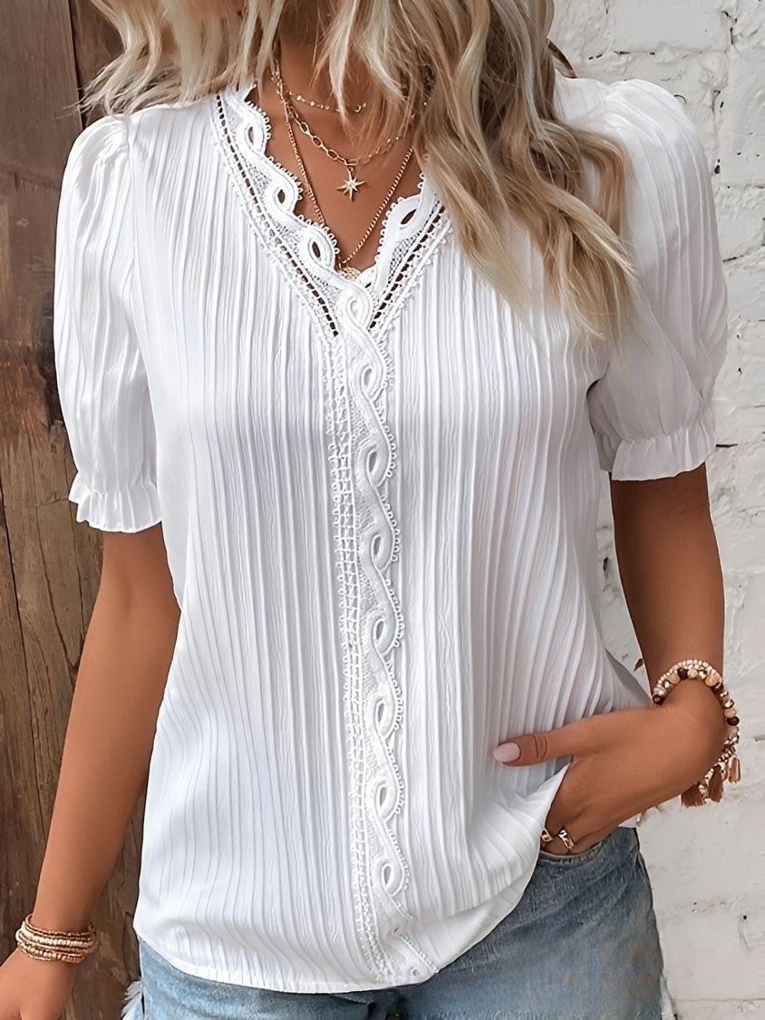 Kristina - Blouse chic avec col en V pour femmes