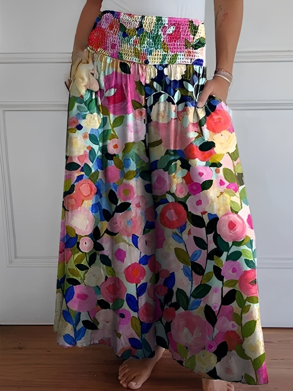 Halle - Pantalon décontracté à large jambe avec poches pour femmes