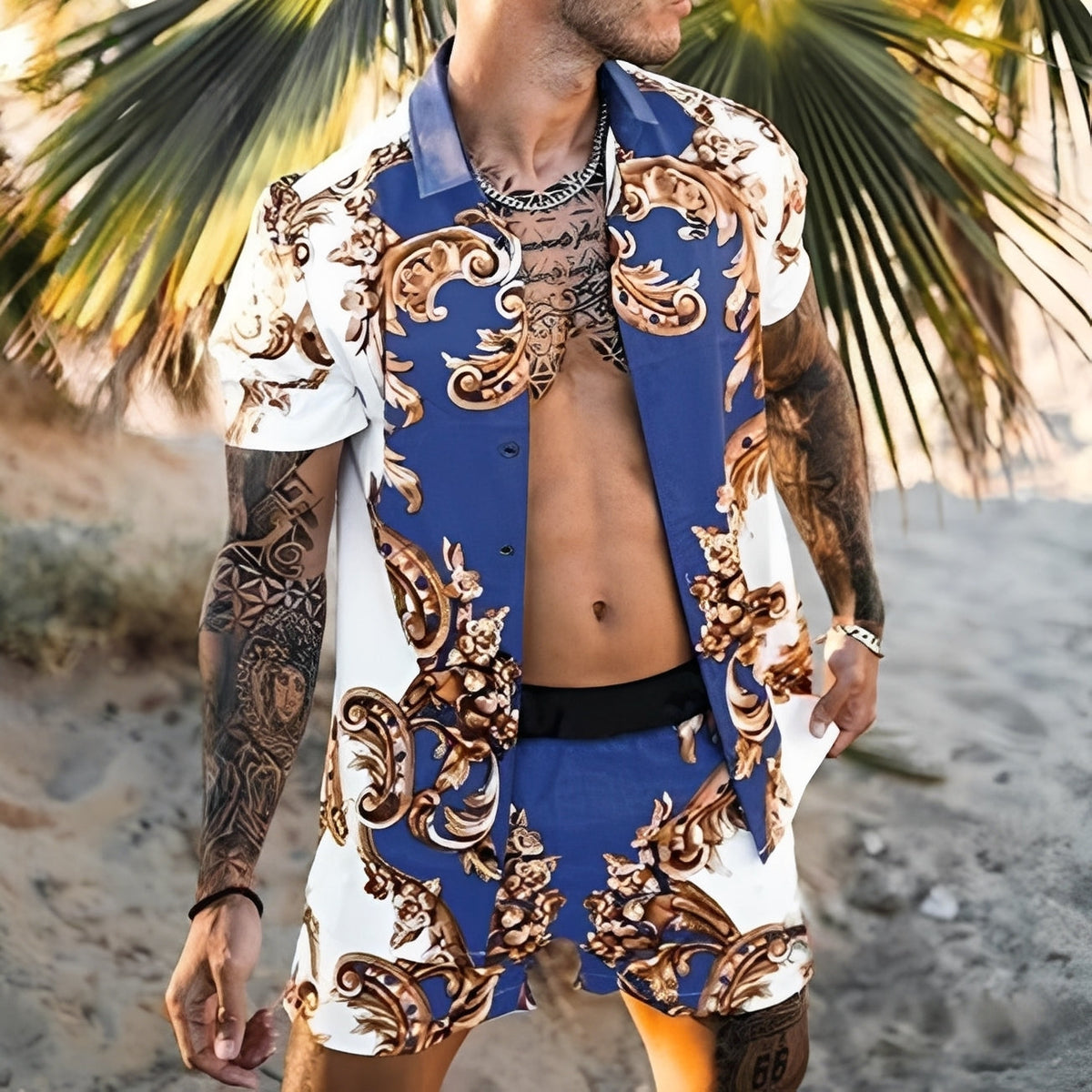 Lucas - Ensemble de chemises hawaïennes chics pour hommes