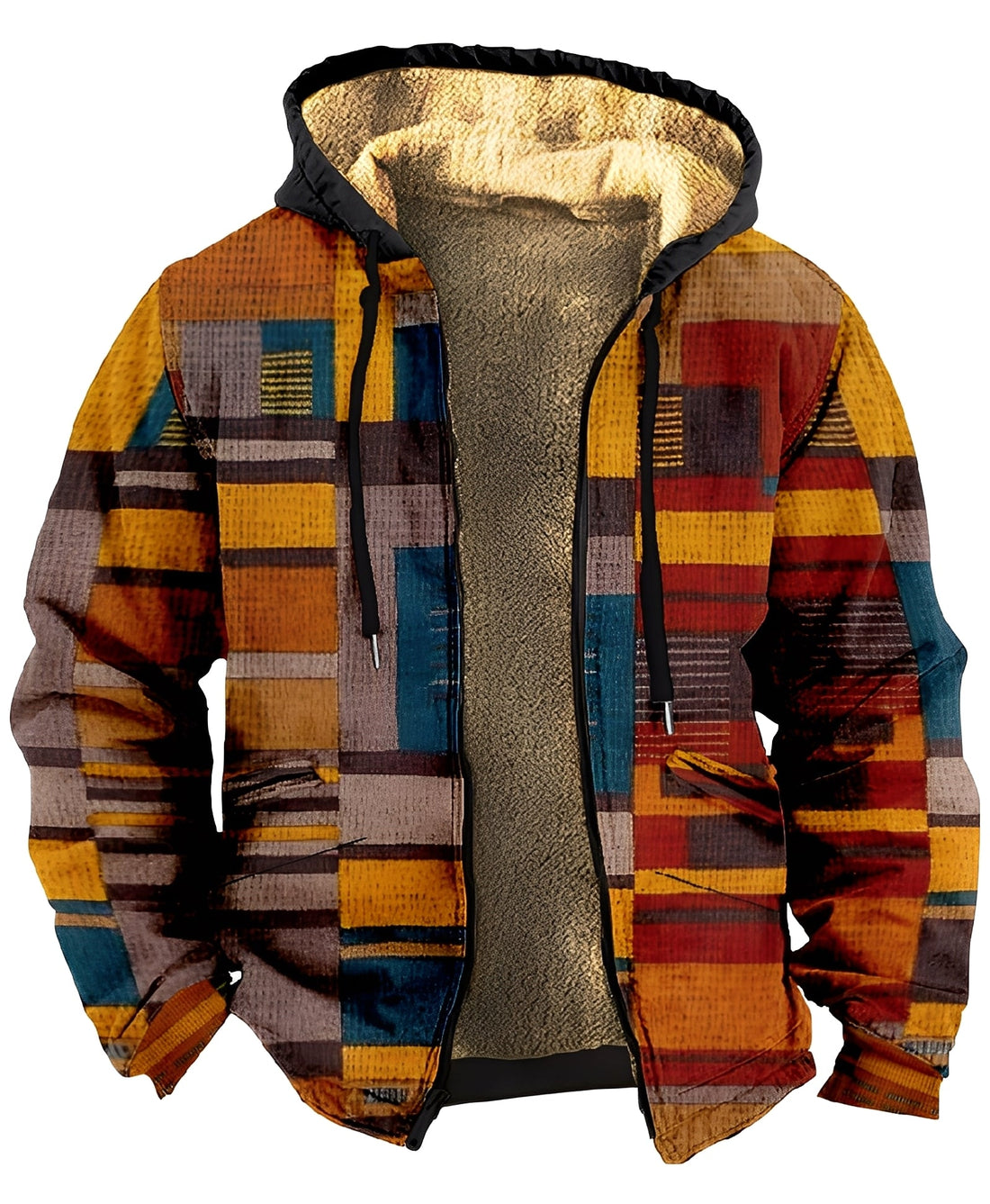 Mervin - Veste en velours colorée avec capuche pour hommes