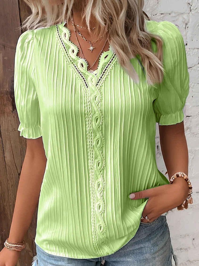 Kristina - Blouse chic avec col en V pour femmes
