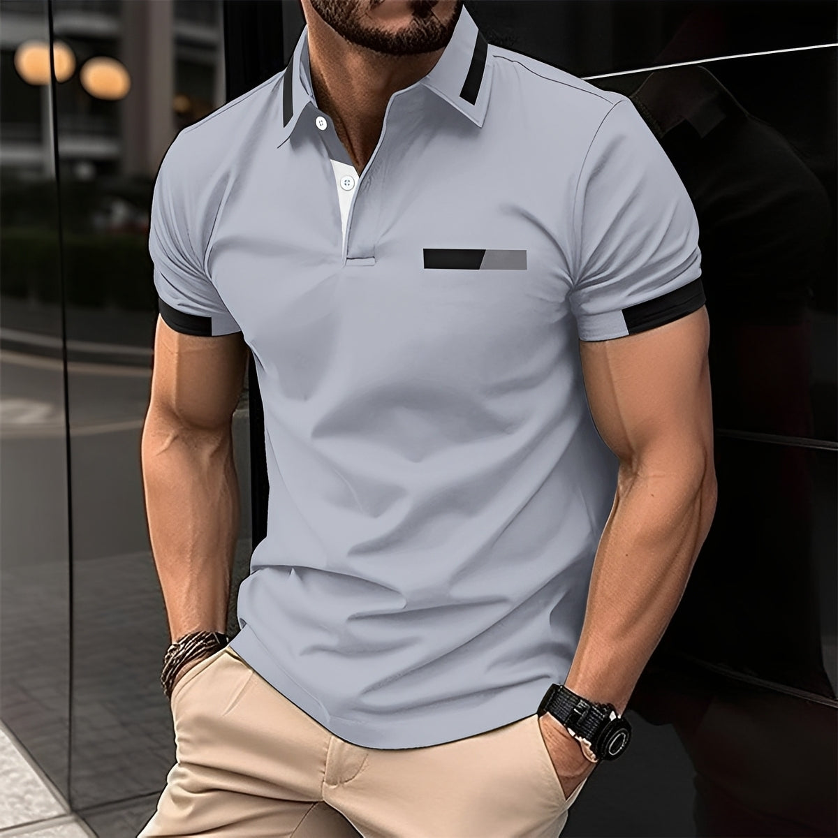 Julian - Polo élégant et sportif avec col rabattable pour hommes