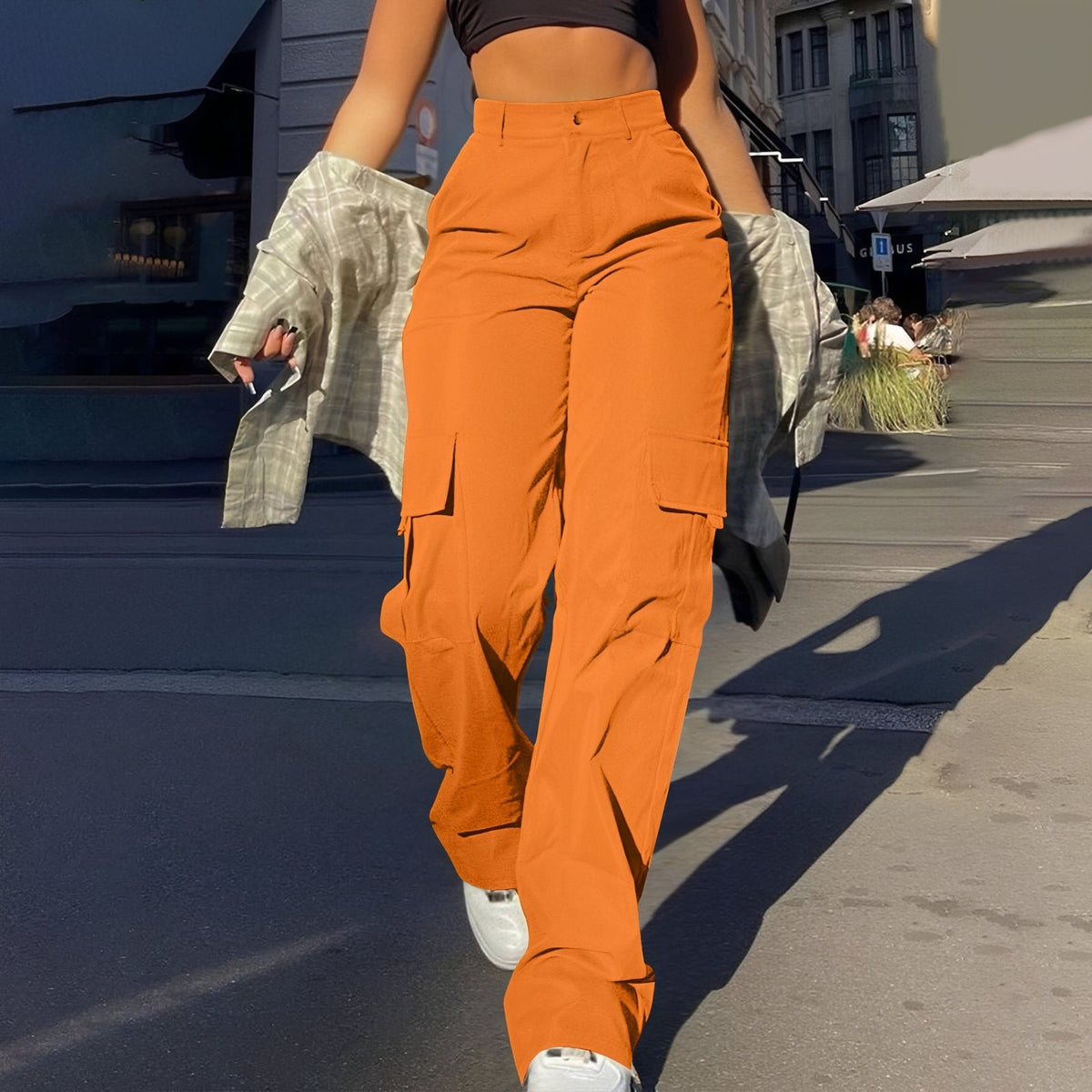 Sophie - Pantalon cargo décontracté taille haute pour femmes