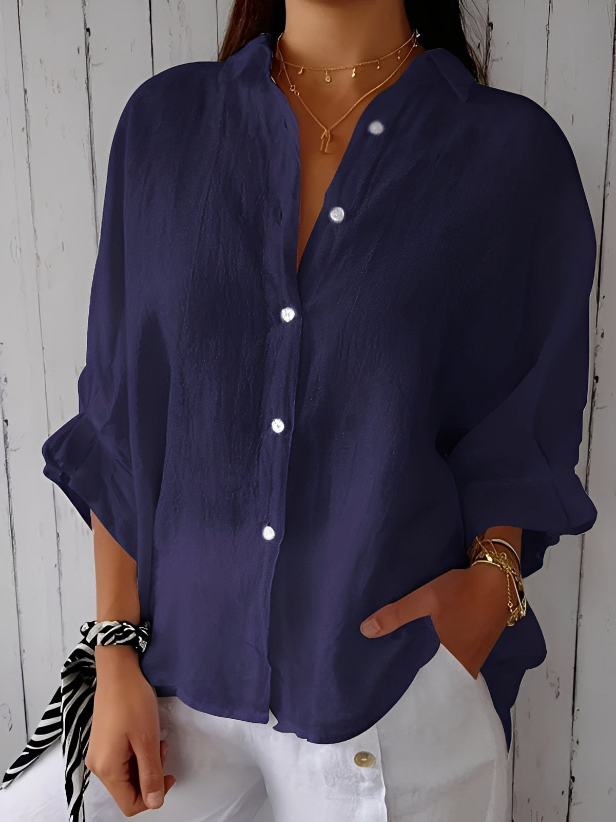 Griselda - Chemise ample en coton-lin pour femmes