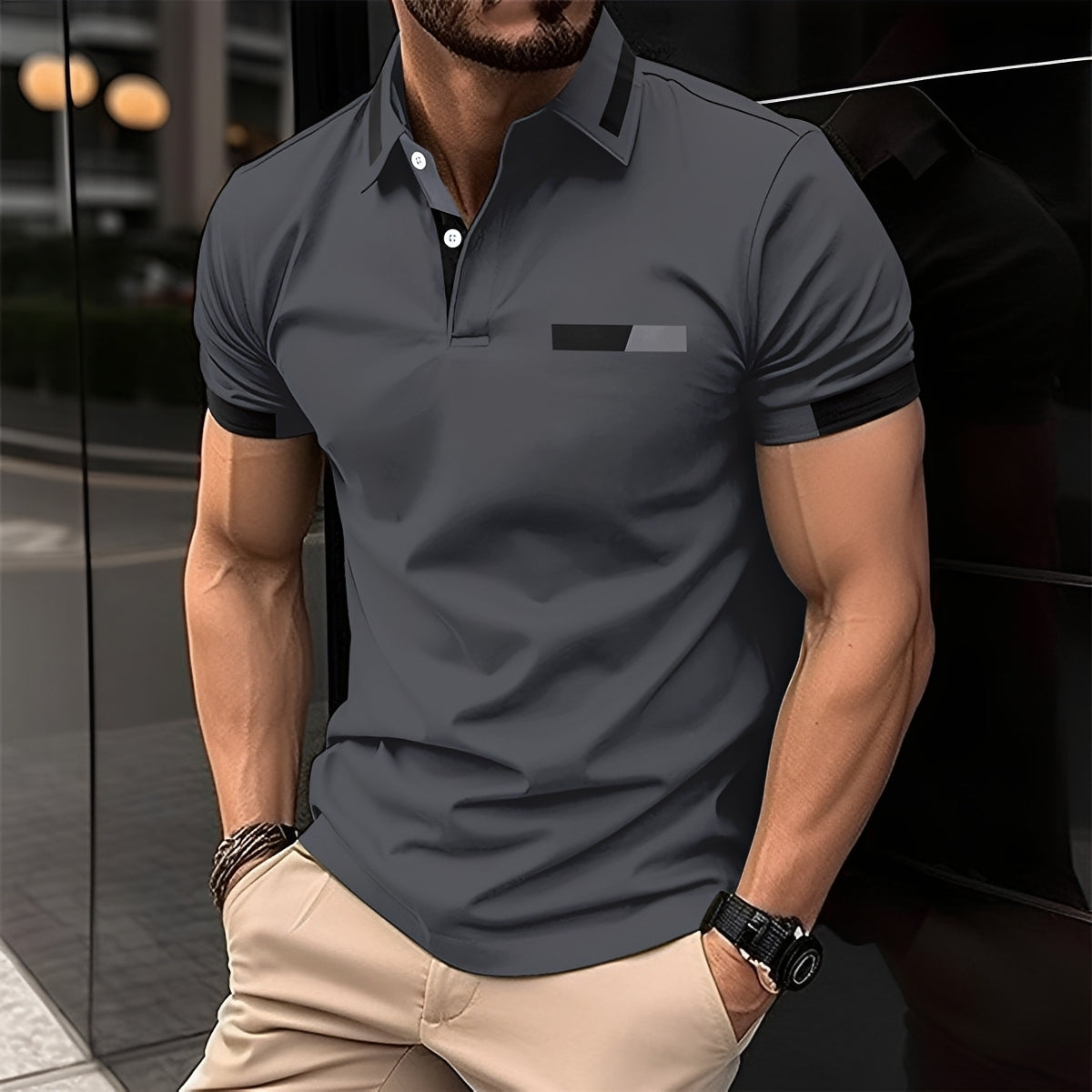 Julian - Polo élégant et sportif avec col rabattable pour hommes