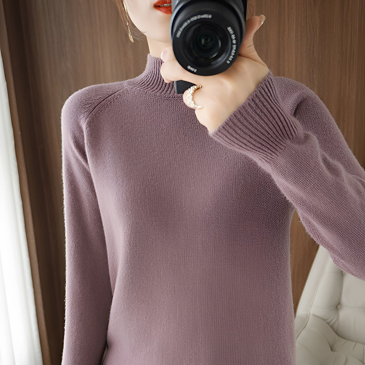 Ulyssa - Pull col roulé élégant pour femmes