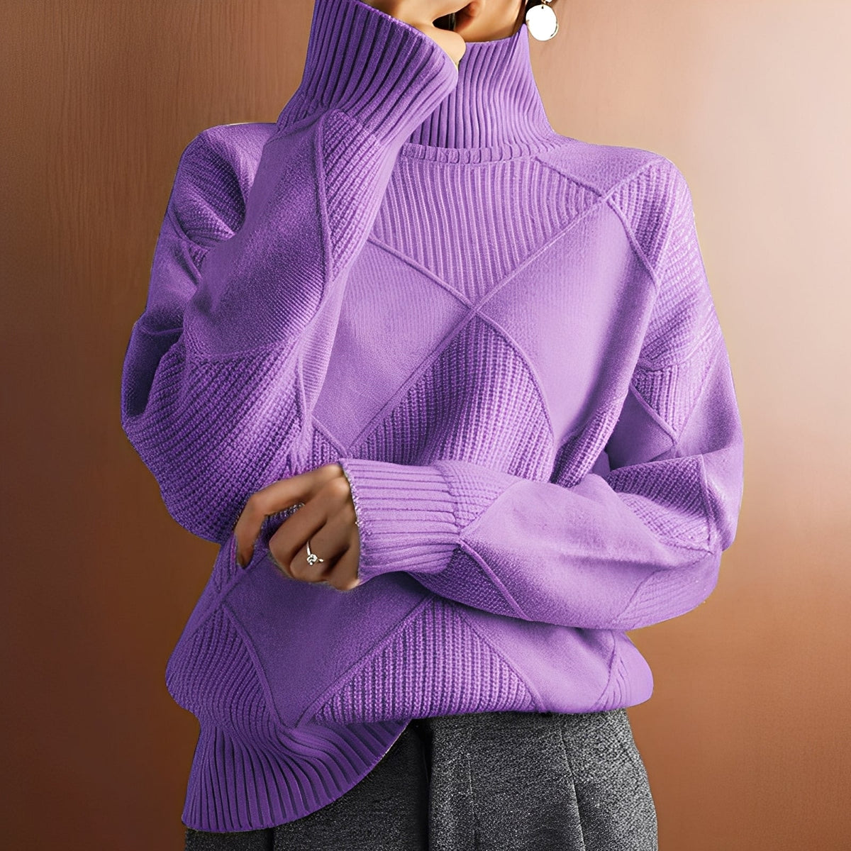 Morgan - Pull avec col roulé contemporain