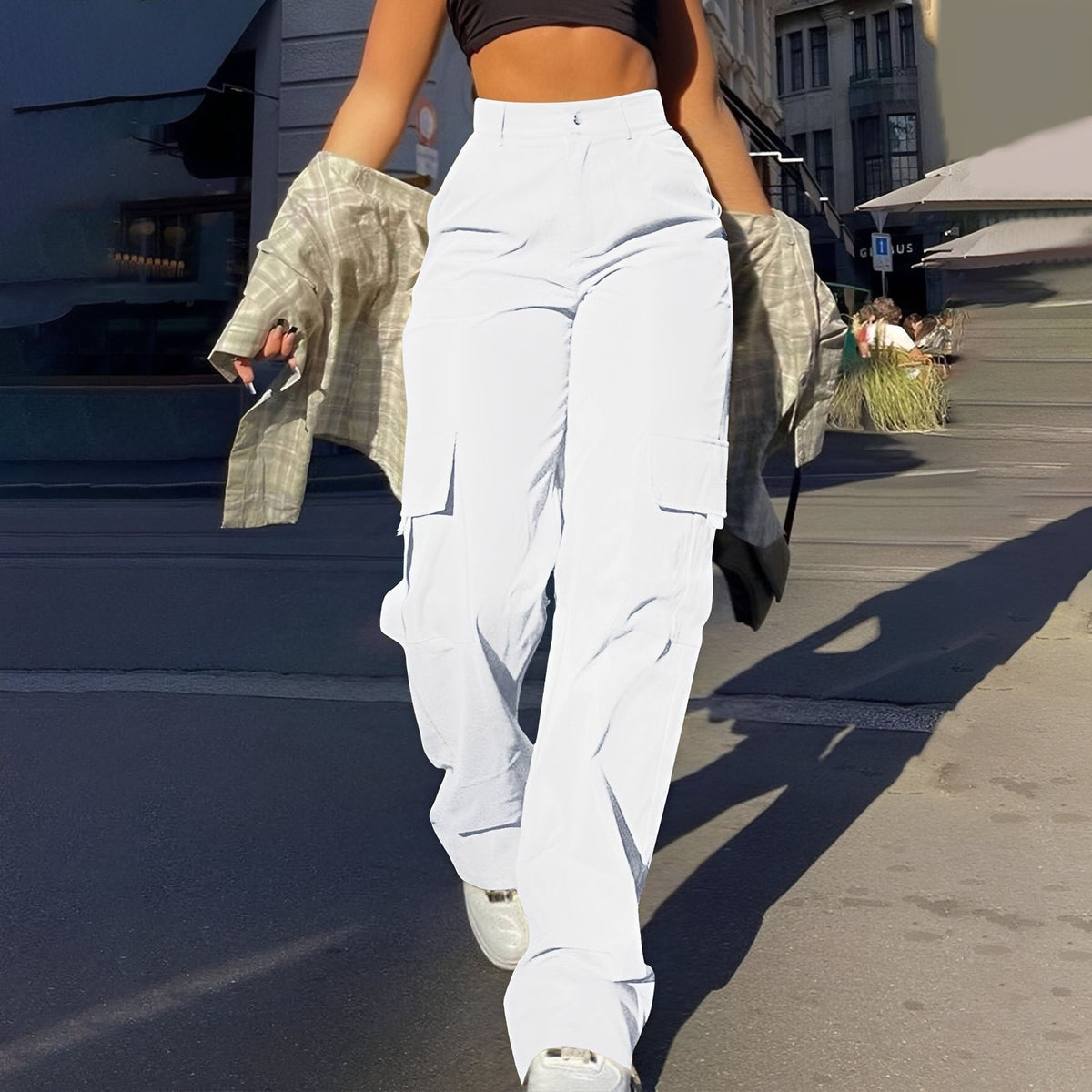 Sophie - Pantalon cargo décontracté taille haute pour femmes