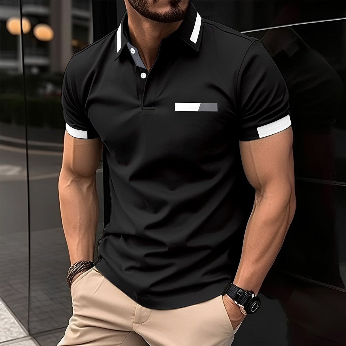 Julian - Polo élégant et sportif avec col rabattable pour hommes