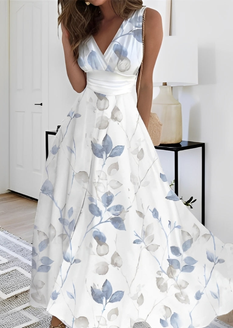 Kathryn - Robe longue chic à motif floral pour femmes