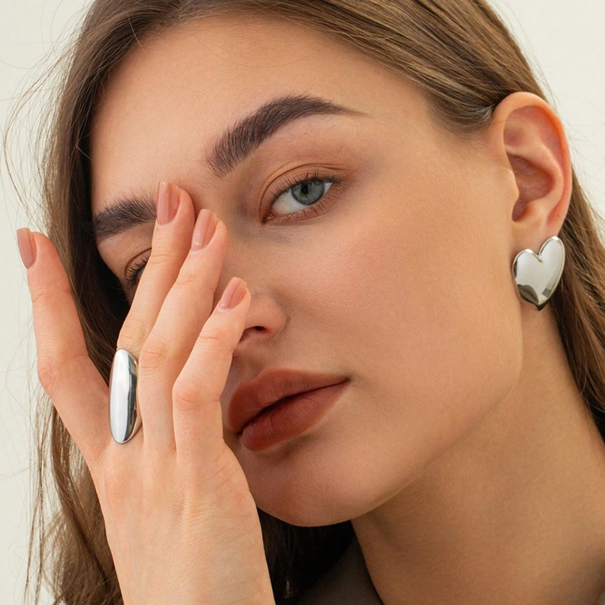 Grandes boucles d'oreilles en forme de cœur