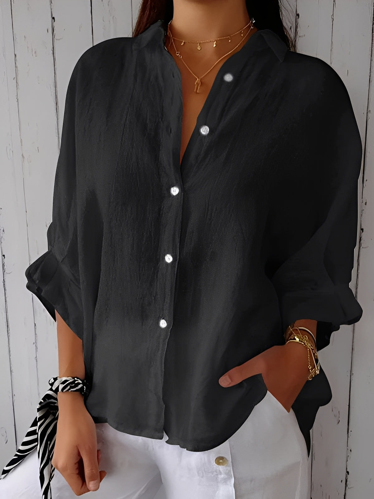 Griselda - Chemise ample en coton-lin pour femmes