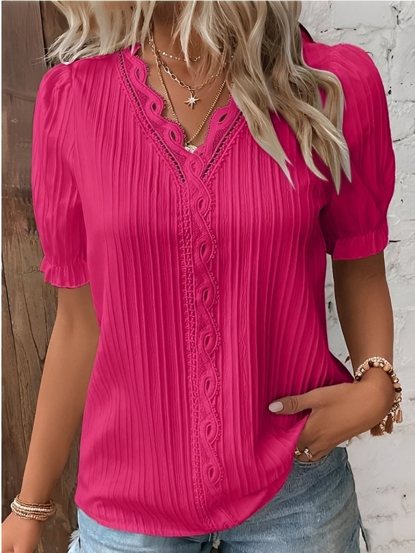 Kristina - Blouse chic avec col en V pour femmes