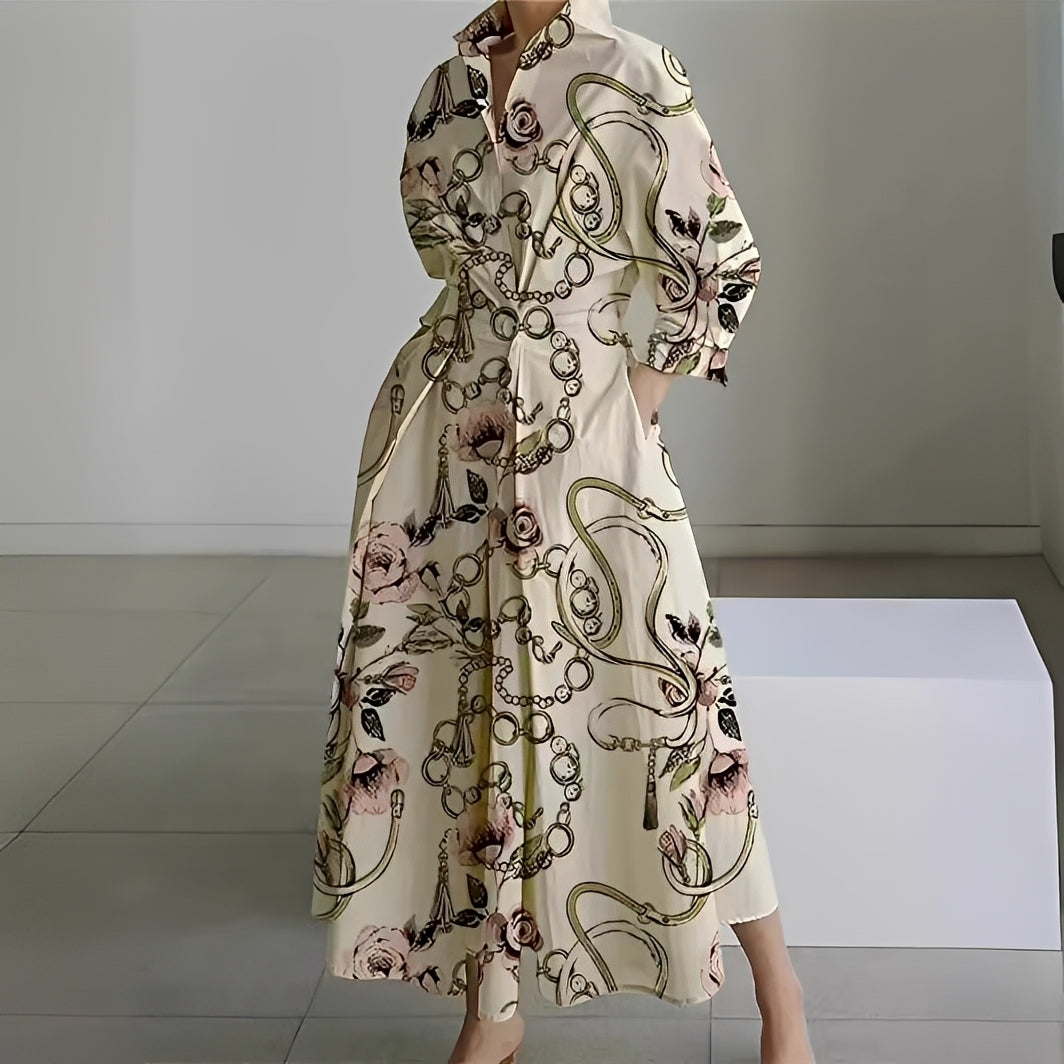 Martha - Robe chemise chic à motif abstrait pour femmes