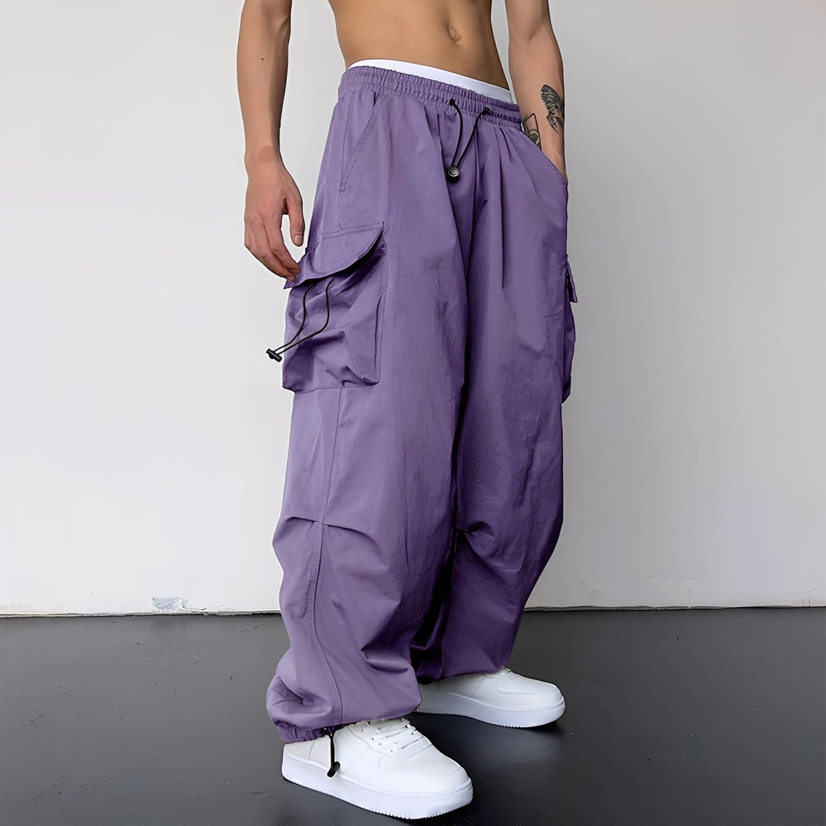 Kaleb - Pantalon cargo baggy élégant pour hommes