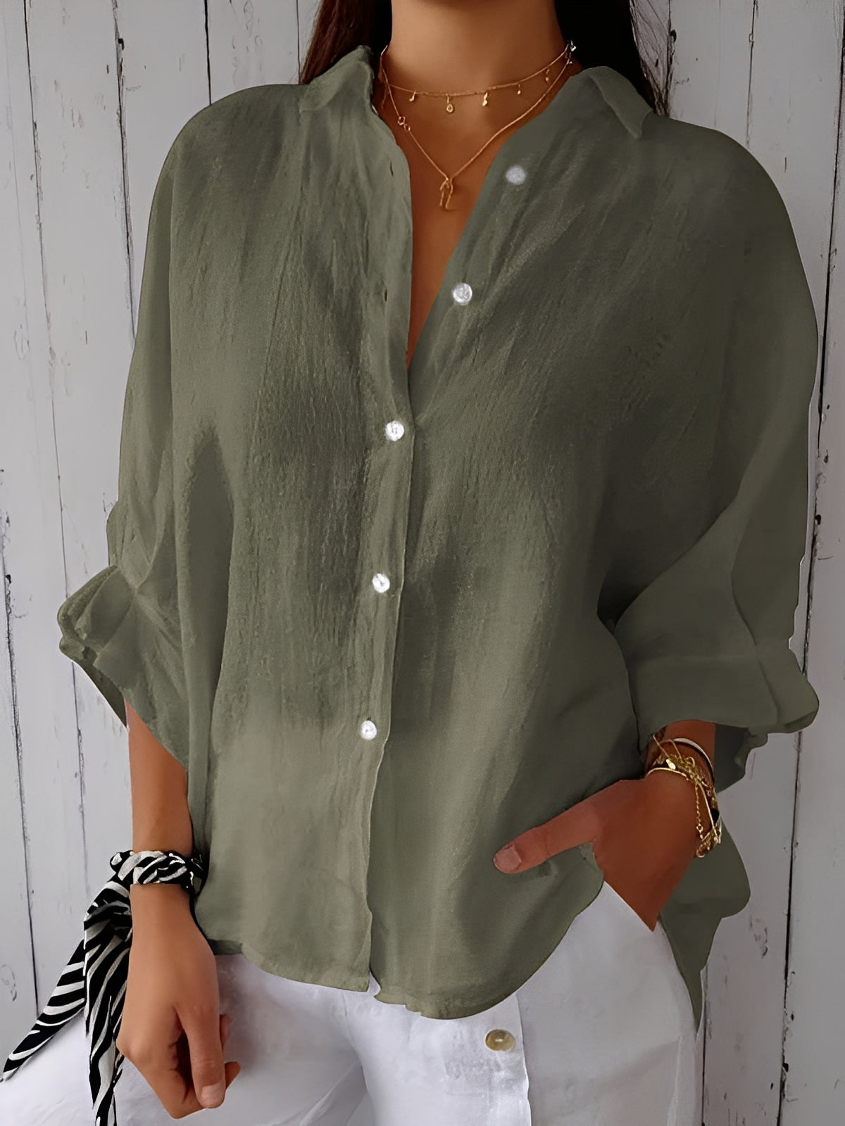 Griselda - Chemise ample en coton-lin pour femmes