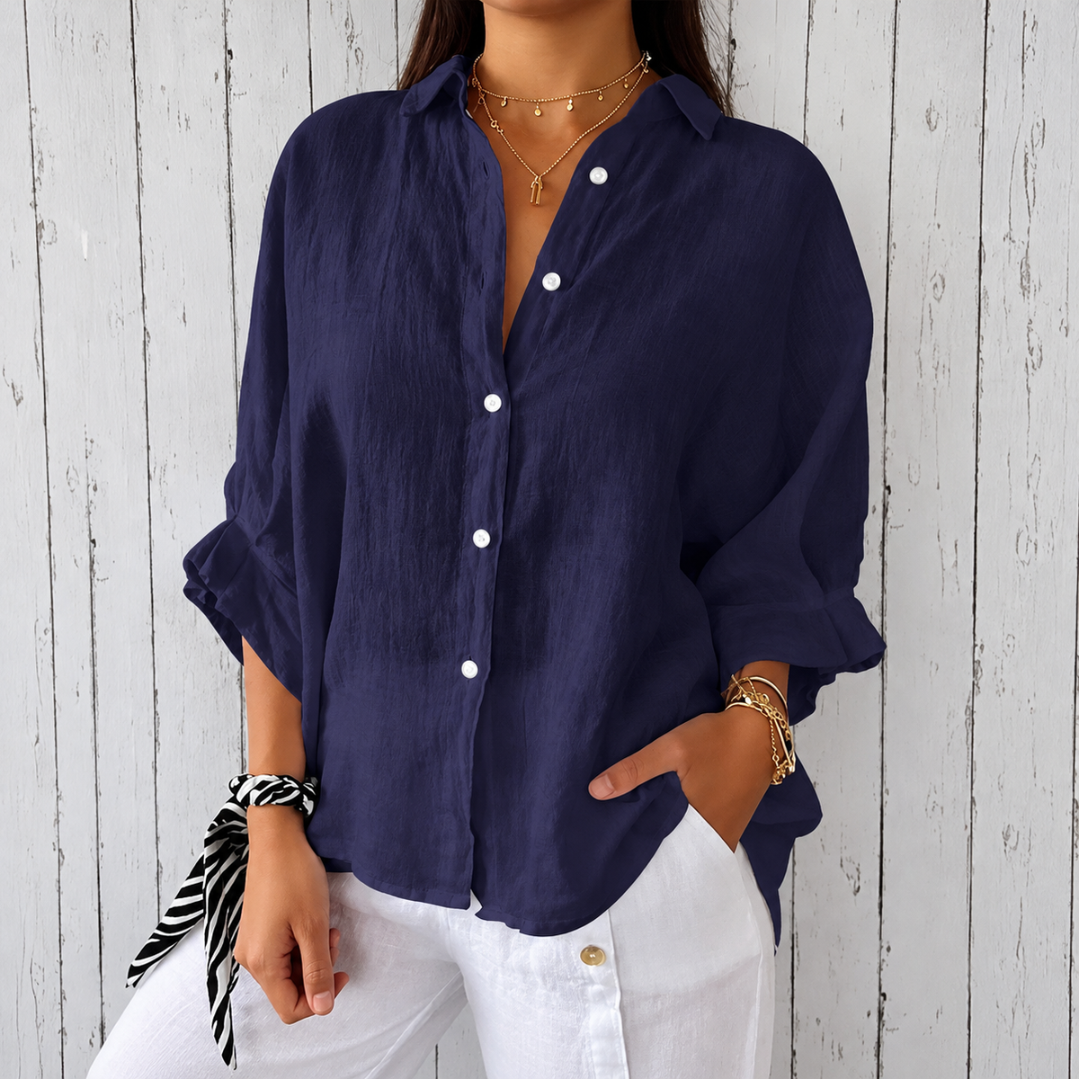 Madison - Blouse Élégante au Style Classique et aux Boutons