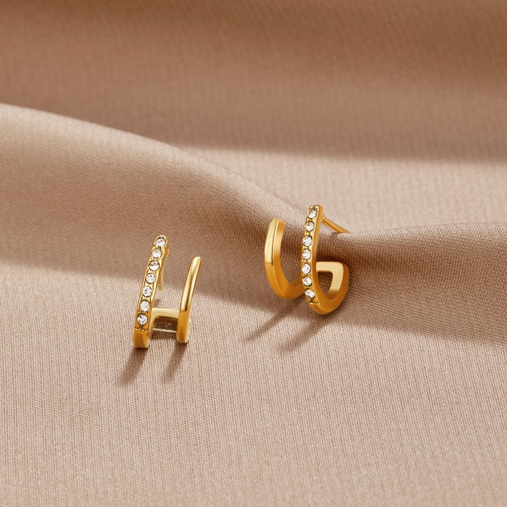 Zendaya – Boucles d'oreilles en cristal en forme de griffe en or 18K