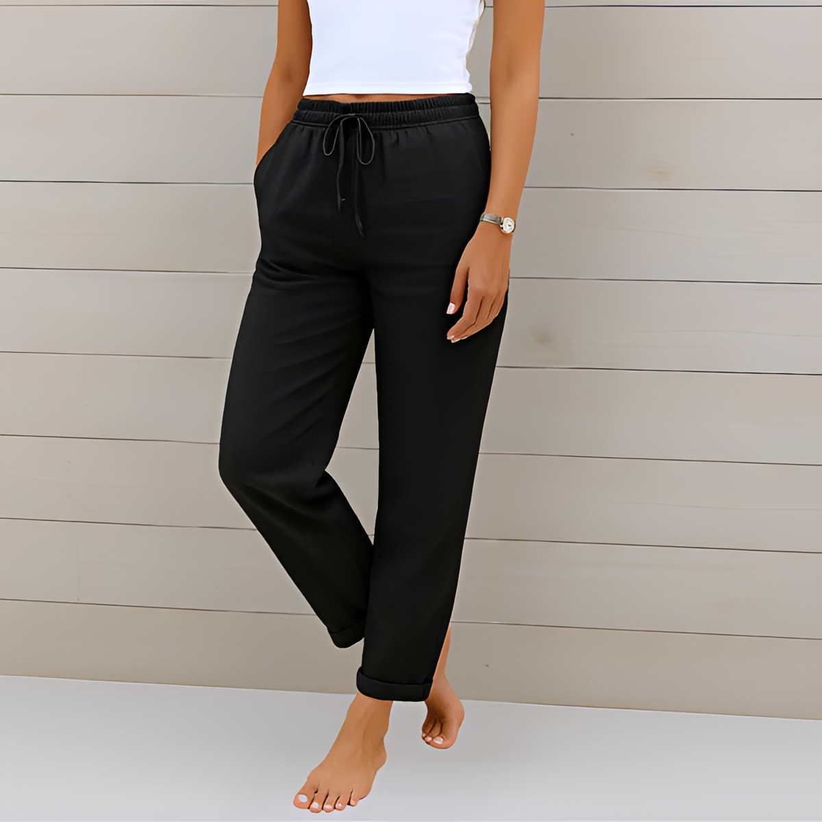 Audrey - Pantalon Décontracté avec Cordon