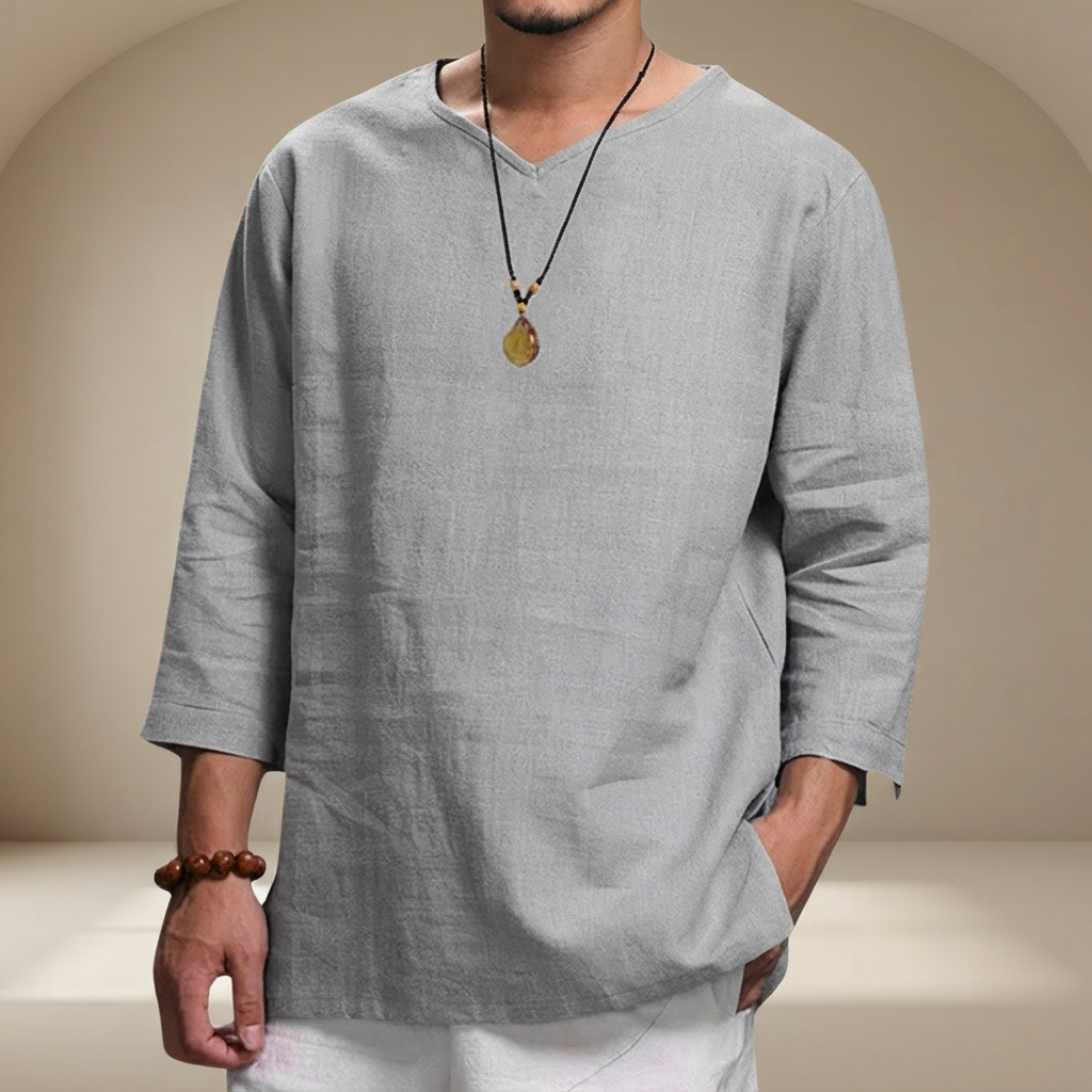 Edwin - Chemise Décontractée à Col V Ample