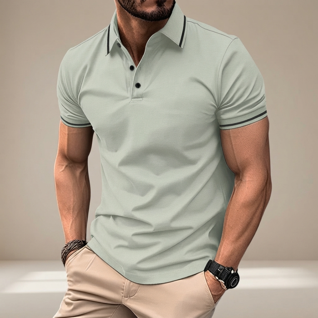Elvan - Polo Décontracté à Demi-Boutons