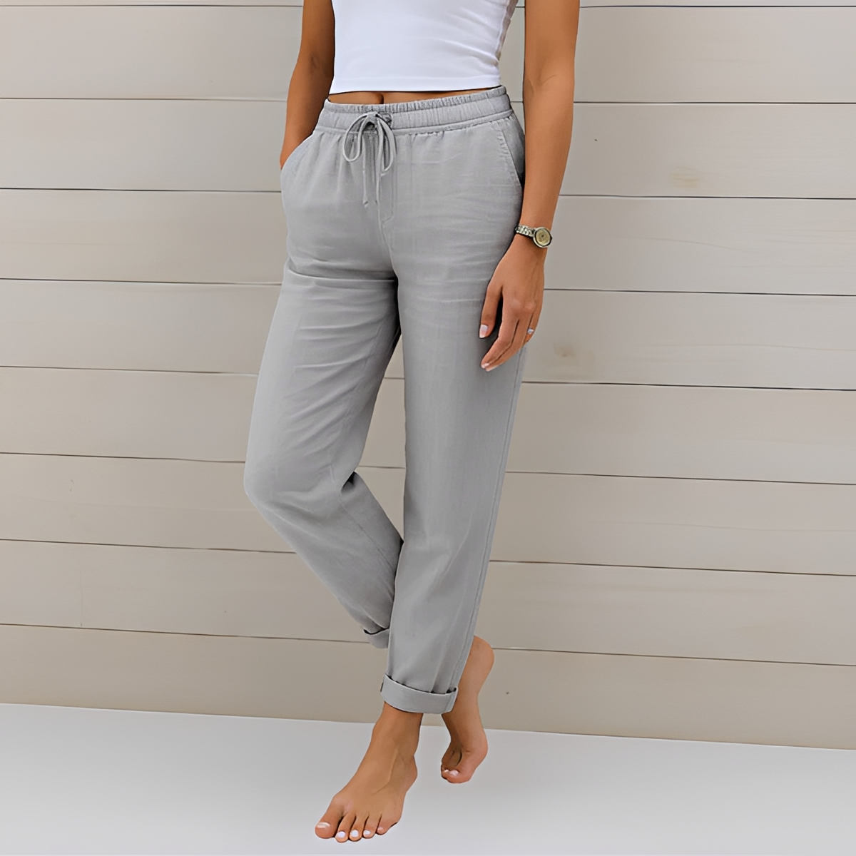 Audrey - Pantalon Décontracté avec Cordon