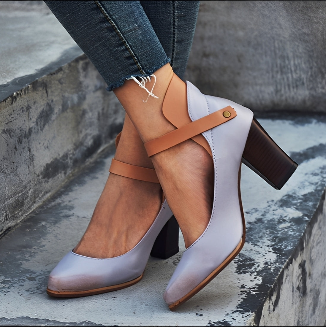 Irene - Sandales chics à talon large pour femmes