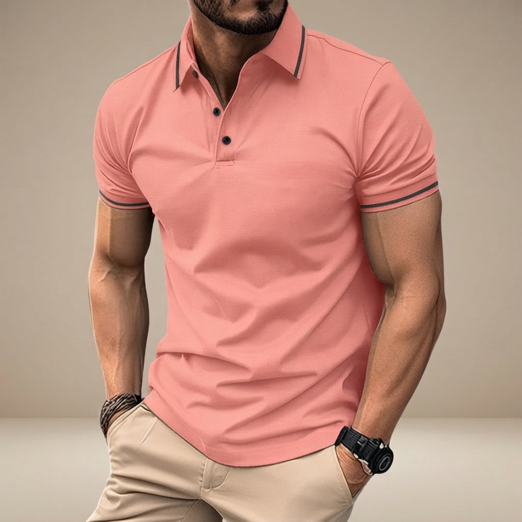 Elvan - Polo Décontracté à Demi-Boutons