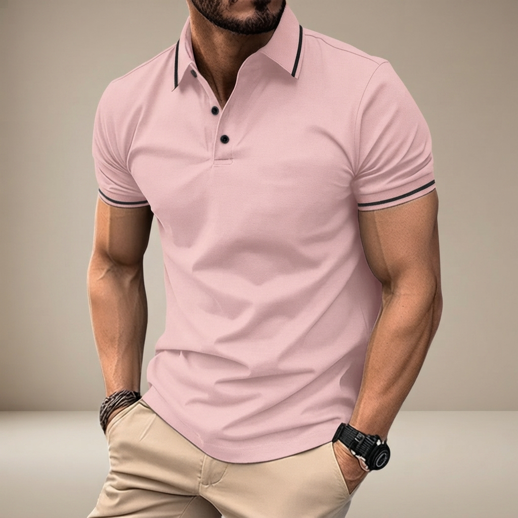 Elvan - Polo Décontracté à Demi-Boutons