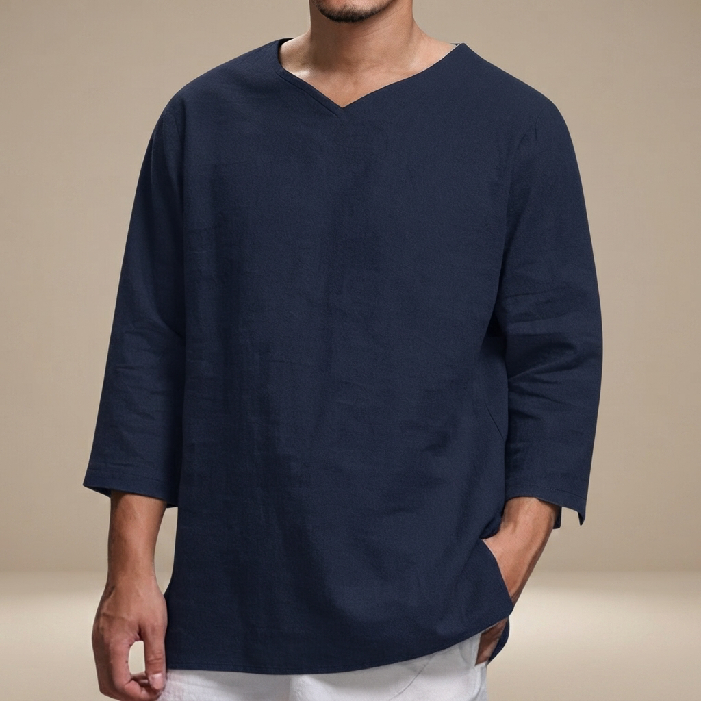 Edwin - Chemise Décontractée à Col V Ample
