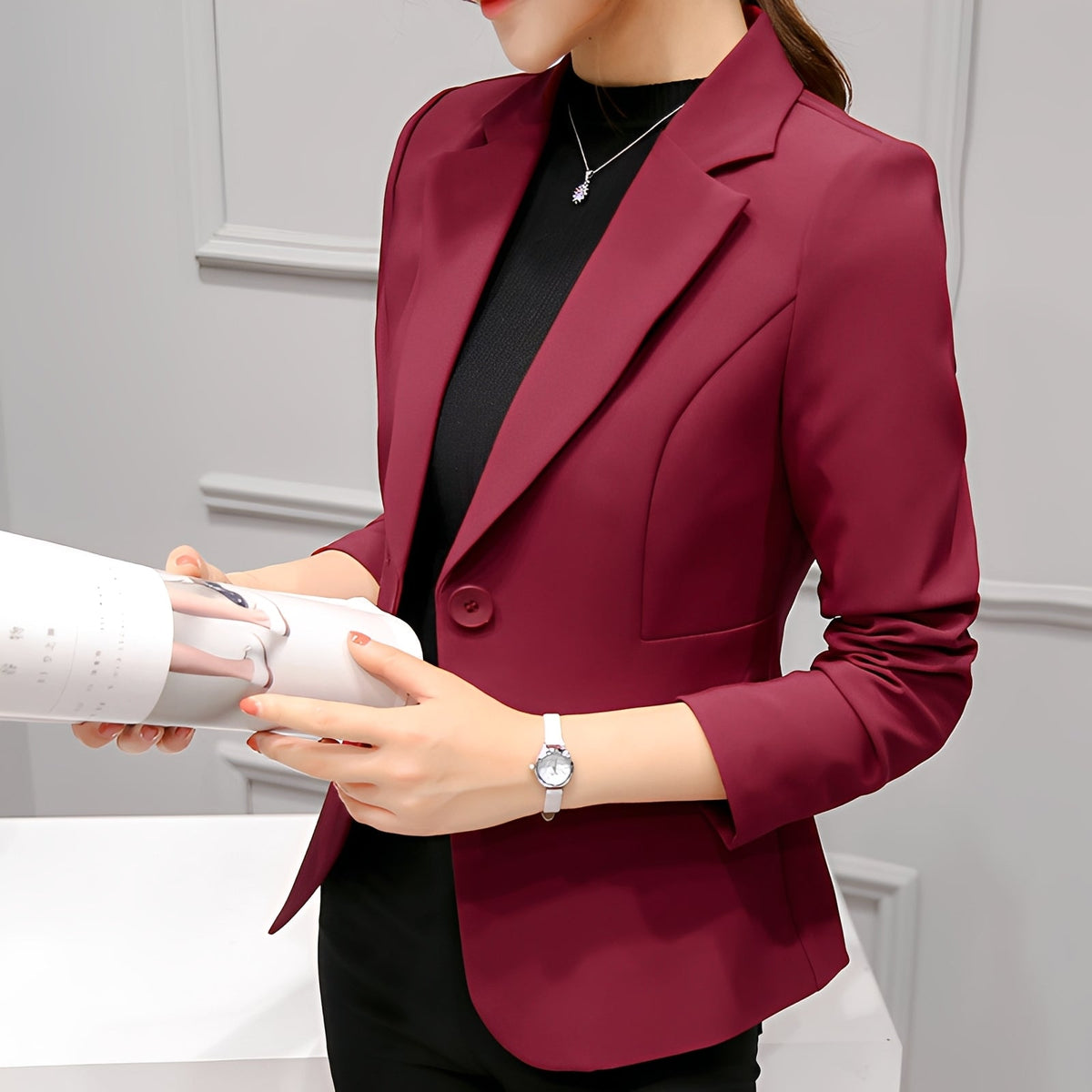 Lindy - Blazer chic à un bouton pour femmes