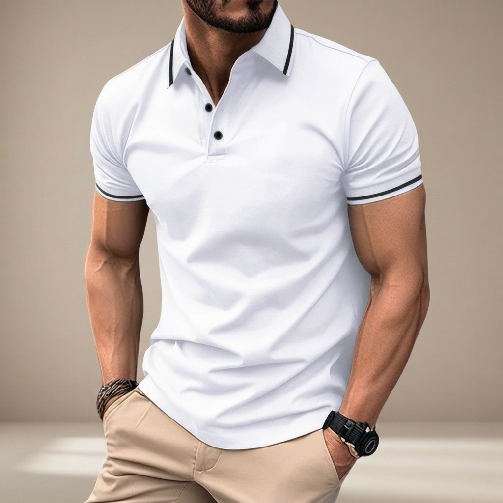 Elvan - Polo Décontracté à Demi-Boutons