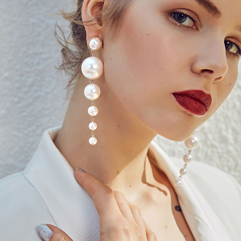 Boucles d'oreilles de Perles Cascade - Boucles d'oreilles longues en perles
